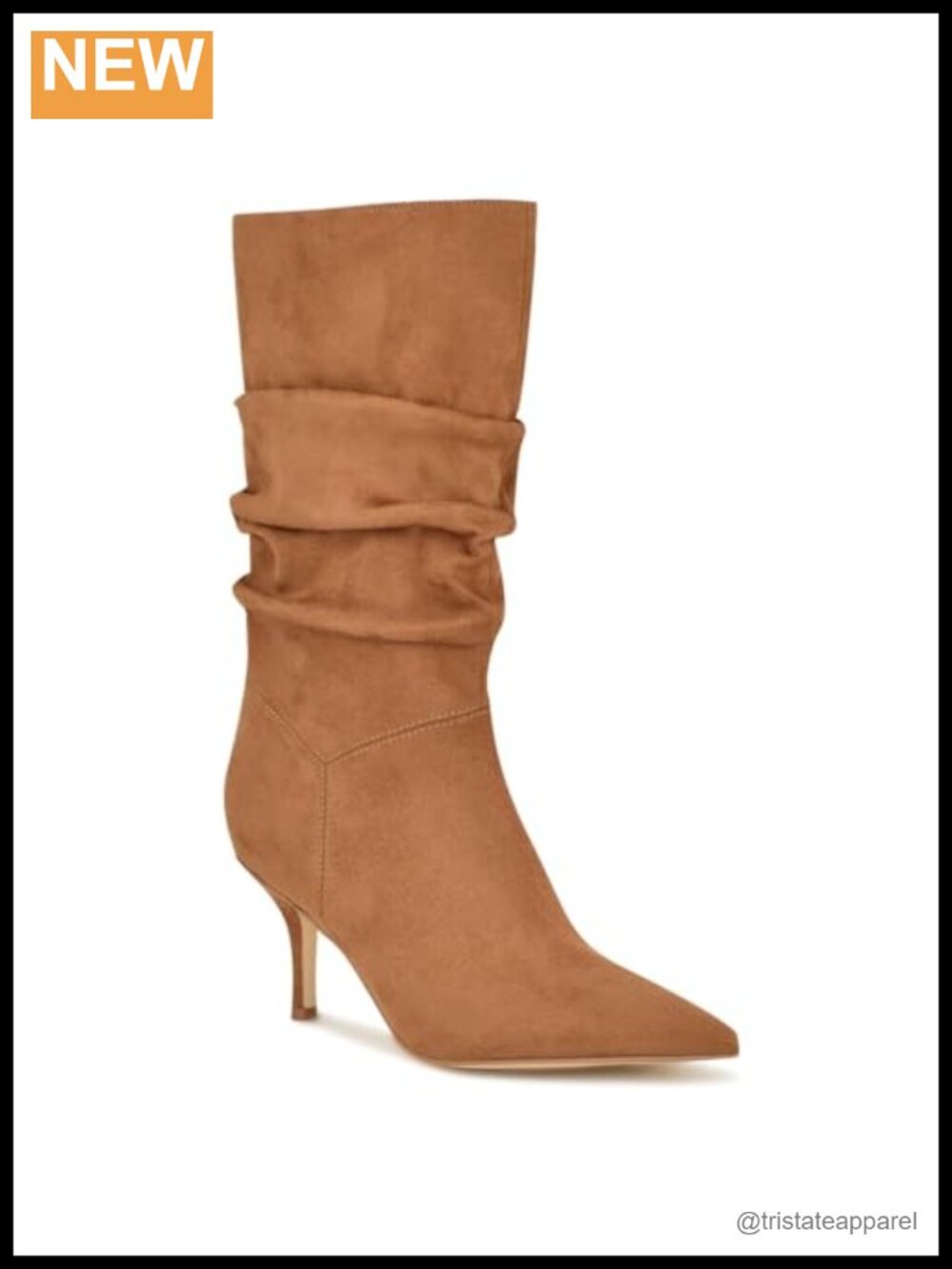 Nine West Mycki Mid-Calf Stiletto Heel Pointed Toe Pull-On Boots